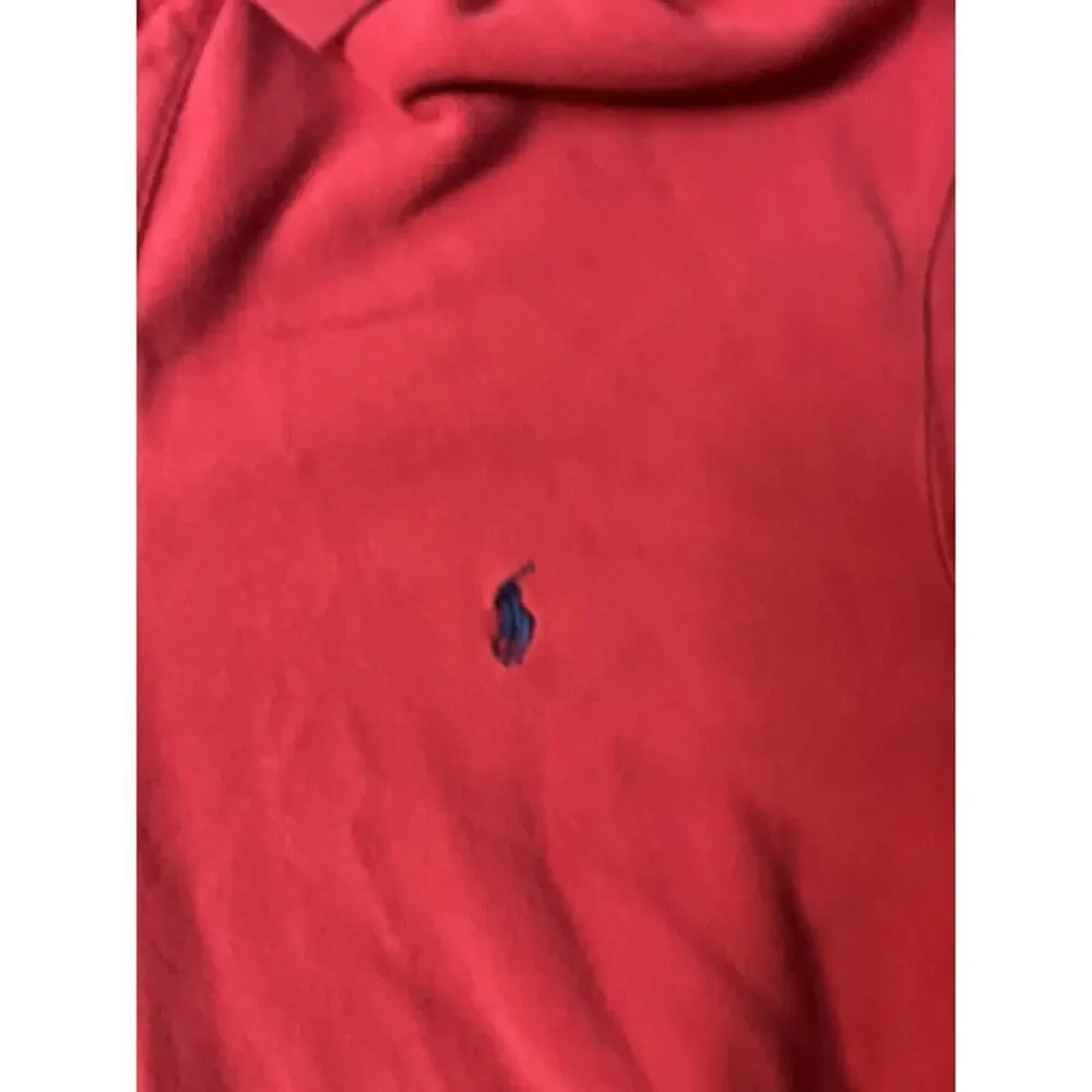 Ralph‎ Lauren Polo Shirt Mens Large Red Custom Fit Pony Short Sleeve *